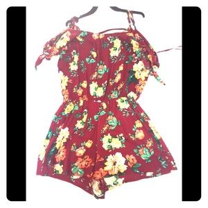 Floral off the shoulder romper